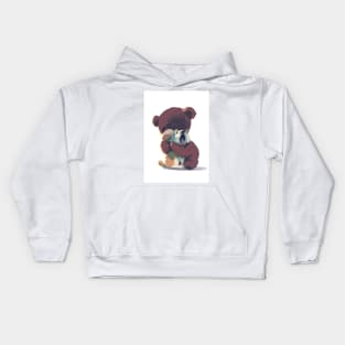 Kawaii dog and bear Kids Hoodie